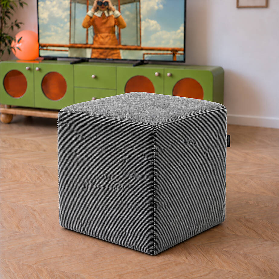 Çok Amaçlı Puf Qube Fitilli Antrasit 40x40x40 - 1
