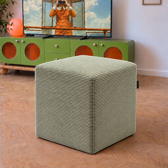 Çok Amaçlı Puf Qube Fitilli Yeşil 40x40x40