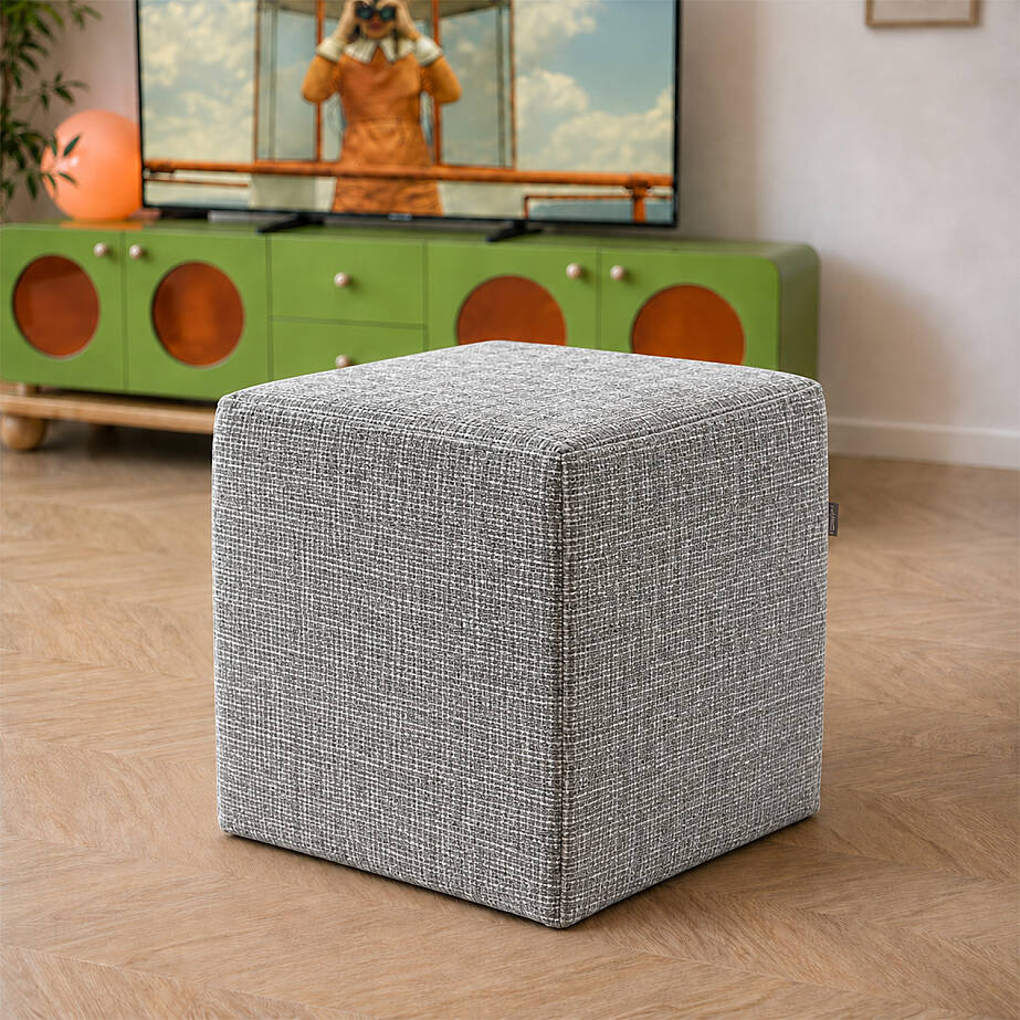 Çok Amaçlı Puf Qube Keten Gri 40x40x40 - 1