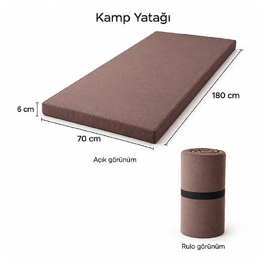 Kılıflı Katlanabilir Taşınabilir Kamp Çadır Yatağı 70x180 cm - 2