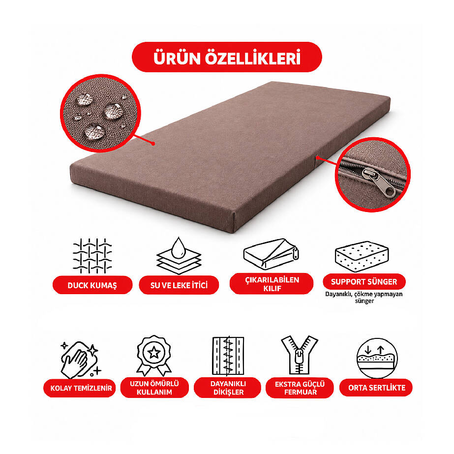 Kılıflı Katlanabilir Taşınabilir Kamp Çadır Yatağı 70x180 cm - 3