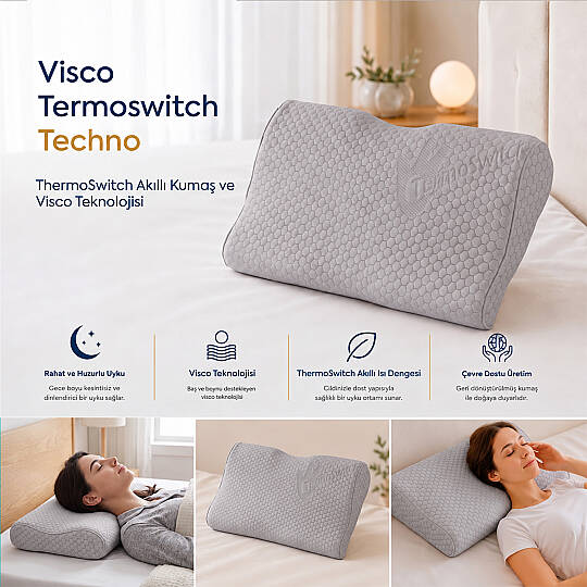 Visco TermoSwitch Techno Boyun Destekli Premium Visco Yastık 54x30 cm - 4