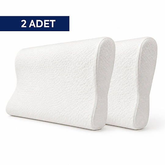 Visco Time Comfy Boyun Destekli Ortopedik Visco Yastık 50x32x11 cm 2'li